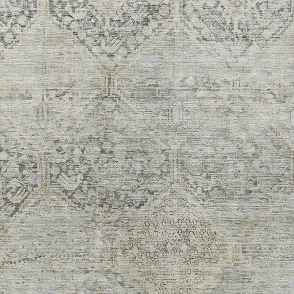 HomeRoots 8' X 10' Stylish Pewter & Silver Geometric Area Rug – Washable, Durable, Perfect for Indoors & Outdoors! 619634