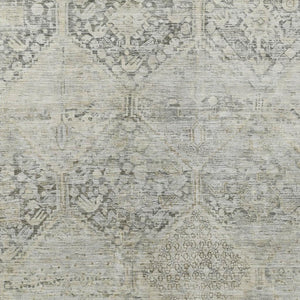 HomeRoots 10' X 14' Stylish Pewter & Silver Geometric Washable Area Rug for Indoor/Outdoor High-Traffic Use 619636