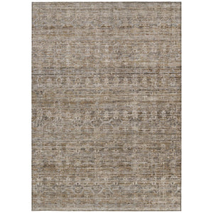 HomeRoots 5' X 8' Brown and Beige Striped Area Rug – Durable, Washable, Perfect for Indoor & Outdoor Spaces! 619638