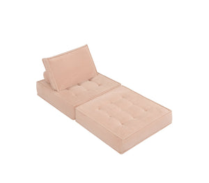 English Elm 33.4 Inch Modular Corduroy Lounge Chair with Spring Cushions for Compact Living Spaces Pink W3975P455221