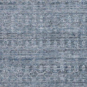 HomeRoots 5' Blue and Gray Striped Indoor Outdoor Area Rug - Washable, Stain-Resistant, Durable & Stylish! 619644