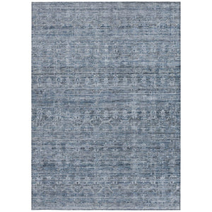 HomeRoots 10' Blue and Gray Striped Washable Area Rug - Durable Indoor/Outdoor Design for Stylish Spaces 619648