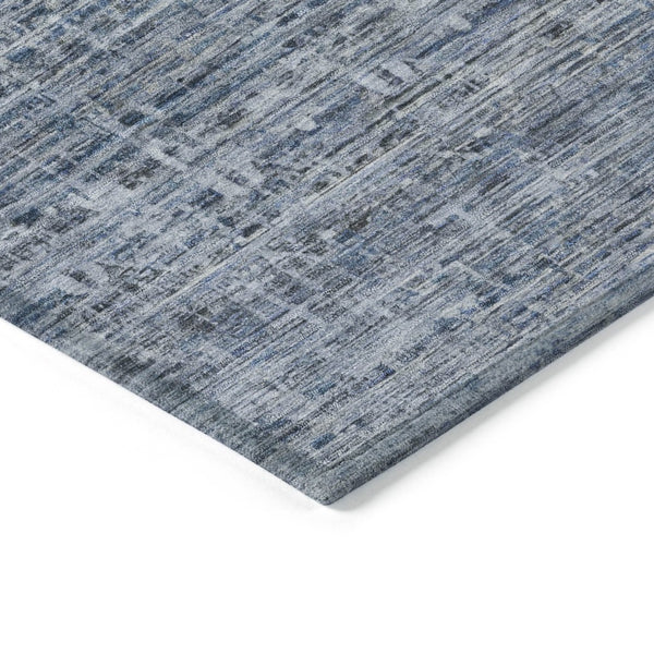 HomeRoots 10' Blue and Gray Striped Washable Area Rug - Durable Indoor/Outdoor Design for Stylish Spaces 619648