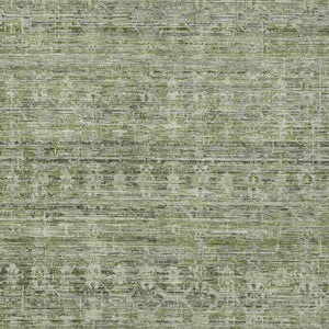 HomeRoots 9' Coastal Green and Gray Striped Washable Area Rug - Durable Indoor/Outdoor Design for Any Space 619653