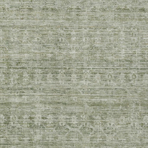 HomeRoots 5' Sage and Beige Striped Area Rug – Versatile Washable Indoor/Outdoor Rug for High-Traffic Spaces 619656
