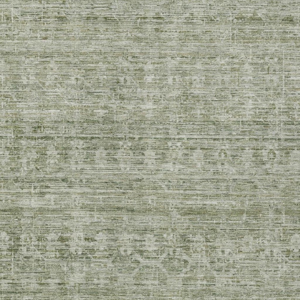 HomeRoots 5' Sage and Beige Striped Area Rug – Versatile Washable Indoor/Outdoor Rug for High-Traffic Spaces 619656