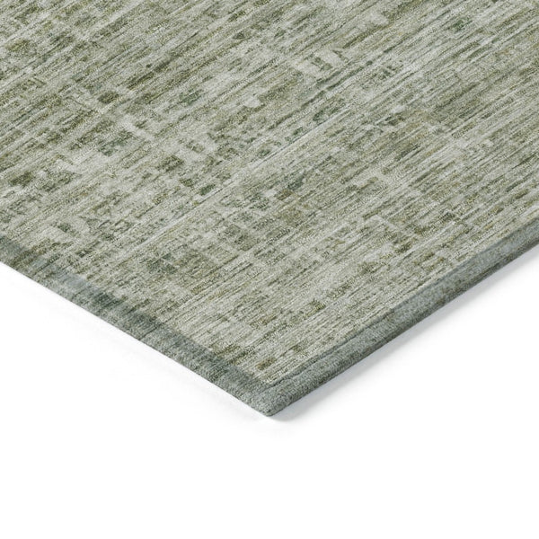 HomeRoots 8' Round Sage and Beige Striped Washable Rug - Durable, Stylish Indoor/Outdoor Area Rug for All Spaces 619657