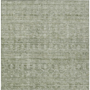 HomeRoots 9' X 12' Sage and Beige Striped Area Rug - Durable, Washable Indoor/Outdoor Ideal for High-Traffic Spaces 619659
