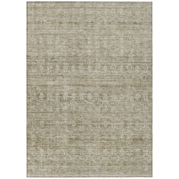 HomeRoots 5' X 8' Taupe And Beige Striped Area Rug - Stylish, Washable, Durable for Indoor & Outdoor Spaces 619662