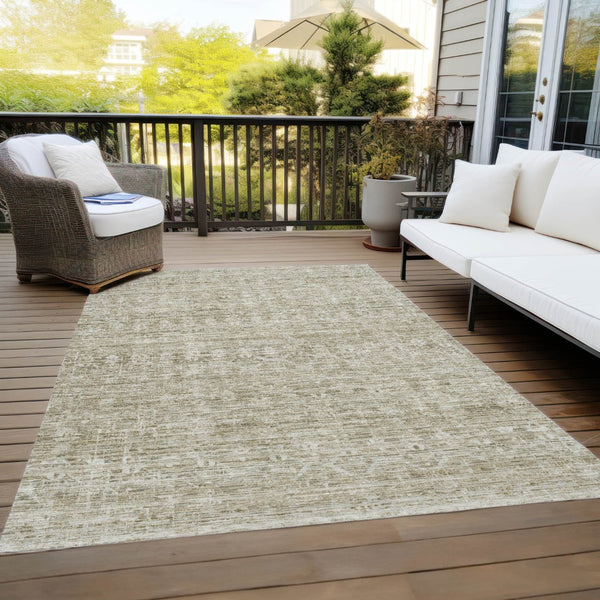 HomeRoots 5' X 8' Taupe And Beige Striped Area Rug - Stylish, Washable, Durable for Indoor & Outdoor Spaces 619662