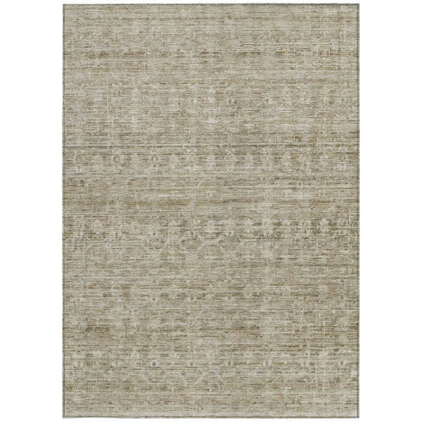 HomeRoots 8' X 10' Taupe and Beige Striped Washable Area Rug – Stylish, Durable, Indoor/Outdoor Versatility! 619664