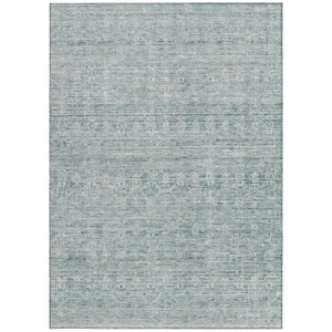 HomeRoots 5' X 8' Turquoise and Ivory Striped Area Rug - Washable, Durable, Stylish for Indoor & Outdoor Use 619668