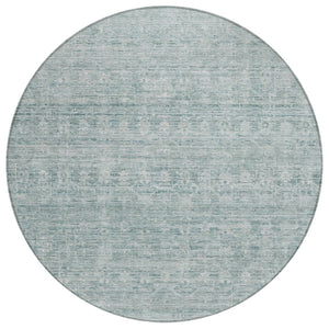 HomeRoots 8' Turquoise & Ivory Striped Area Rug - Stylish, Washable Indoor/Outdoor Rug for Versatile Spaces 619669