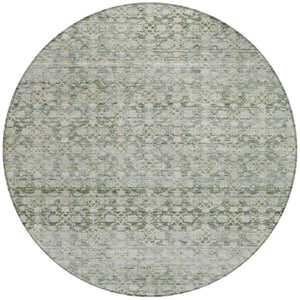 HomeRoots 8' Green and Gold Striped Washable Area Rug - Durable Indoor/Outdoor Design for High-Traffic Spaces 619681