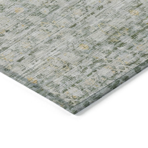 HomeRoots 10' Vibrant Green and Gold Striped Washable Area Rug for Indoor Outdoor Use - Durable, Stylish, Easy Care! 619684