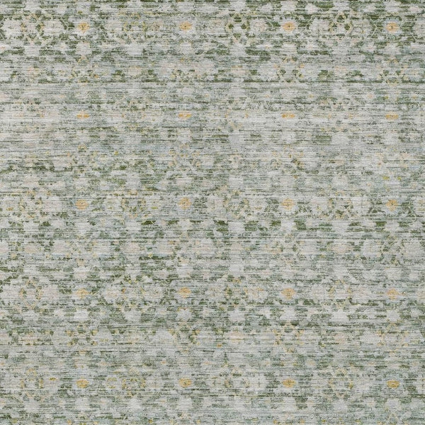 HomeRoots 10' Vibrant Green and Gold Striped Washable Area Rug for Indoor Outdoor Use - Durable, Stylish, Easy Care! 619684