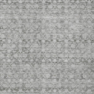 HomeRoots 5' X 8' Gray and Silver Striped Washable Area Rug - Stylish Indoor/Outdoor Design, Stain Resistant, Easy Care 619686