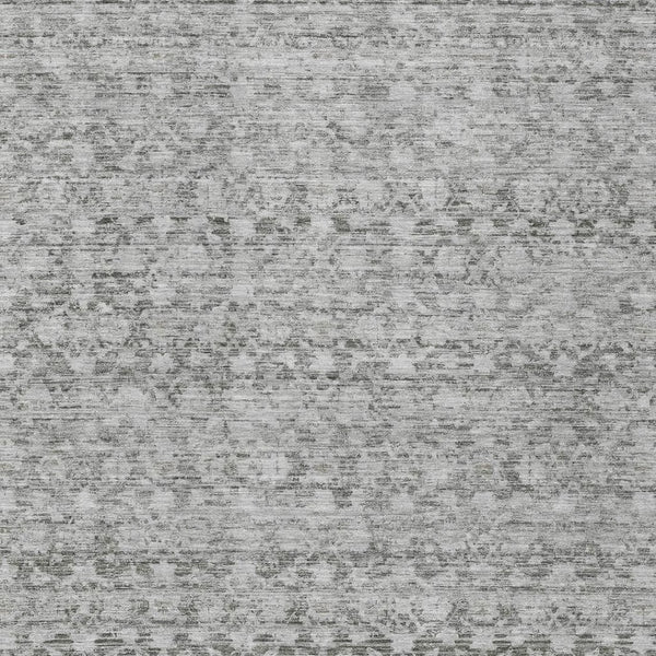 HomeRoots 5' X 8' Gray and Silver Striped Washable Area Rug - Stylish Indoor/Outdoor Design, Stain Resistant, Easy Care 619686