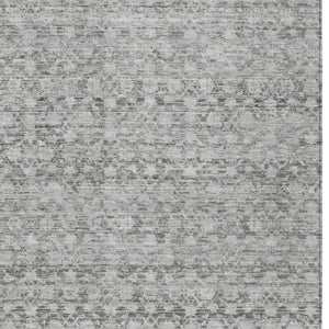 HomeRoots 8' X 10' Gray and Silver Striped Indoor/Outdoor Area Rug - Durable, Washable, Stylish & Versatile 619688