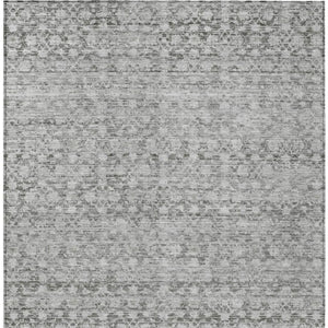 HomeRoots 8' X 10' Gray and Silver Striped Indoor/Outdoor Area Rug - Durable, Washable, Stylish & Versatile 619688