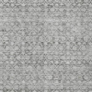 HomeRoots 9' Stylish Gray & Silver Striped Washable Area Rug - Durable, Stain-Resistant for Indoor/Outdoor Use 619689