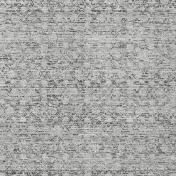 HomeRoots 9' Stylish Gray & Silver Striped Washable Area Rug - Durable, Stain-Resistant for Indoor/Outdoor Use 619689