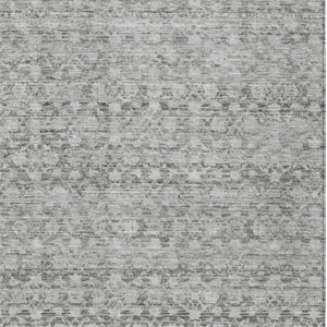 HomeRoots 10' Gray and Silver Striped Washable Area Rug - Durable, Stylish, Indoor/Outdoor Perfect for Any Space 619690