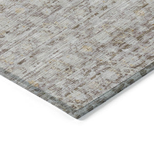 HomeRoots 5' Taupe and Beige Striped Area Rug - Stylish, Washable, Indoor/Outdoor Durable Design for All Spaces 619692