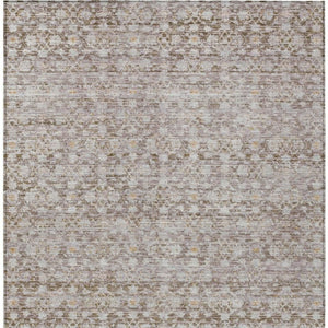 HomeRoots 10' Taupe and Beige Striped Washable Area Rug - Durable, Versatile, Indoor/Outdoor for Any Space 619696
