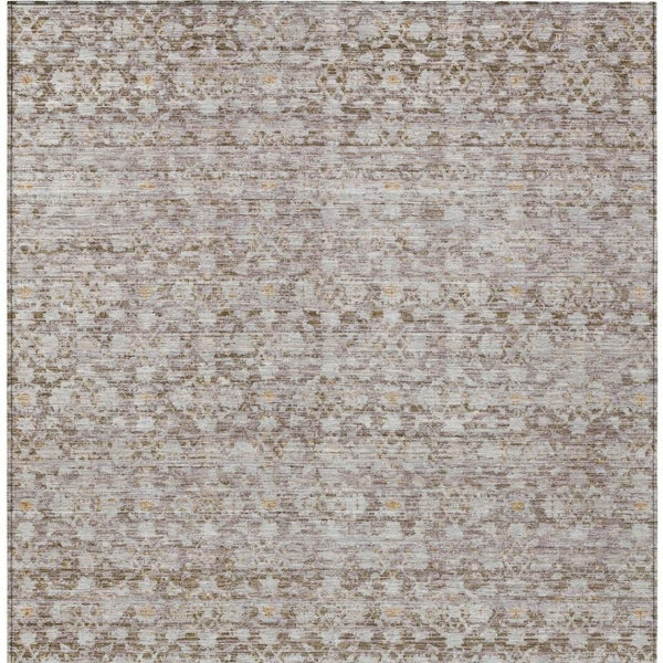 HomeRoots 10' Taupe and Beige Striped Washable Area Rug - Durable, Versatile, Indoor/Outdoor for Any Space 619696