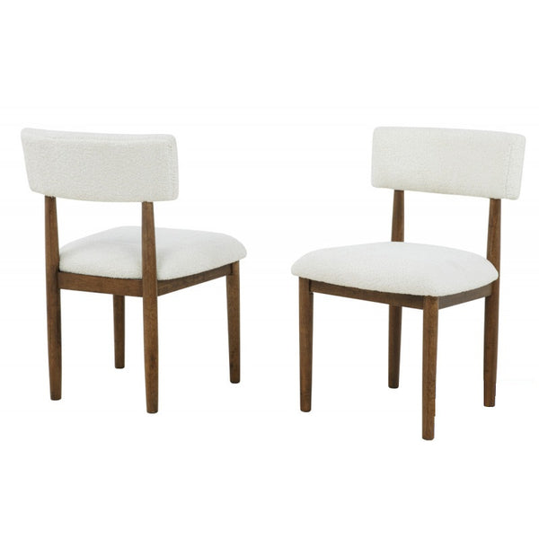English Elm Contemporary Plush Boucle Dining Chairs Set of 2 with Padded Seat & Back, Solid Wood Frame, Chic Design Light Oak 36.5 L x 12.25 W x 21.5 H B011P366724