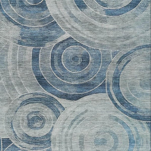 HomeRoots 8' X 10' Blue and Silver Geometric Area Rug - Stylish, Washable, Durable, Perfect for Indoor & Outdoor Use 619760