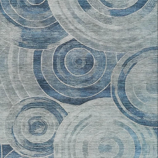 HomeRoots 8' X 10' Blue and Silver Geometric Area Rug - Stylish, Washable, Durable, Perfect for Indoor & Outdoor Use 619760