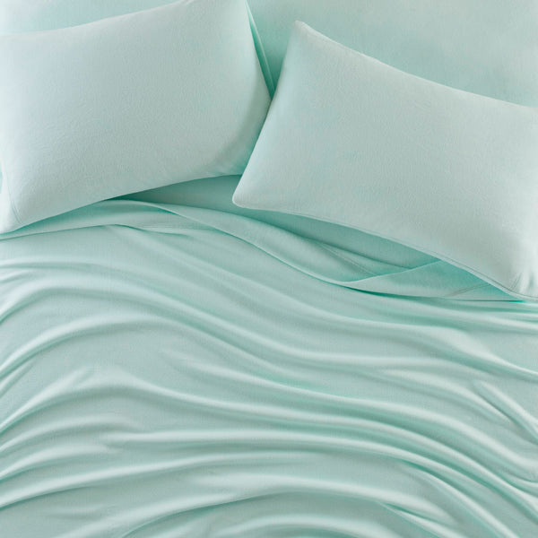 English Elm 4 Pcs Full Sheet Set In Aqua - Luxurious Microfleece Bedding For Cozy Comfort & Easy Care B035P319754