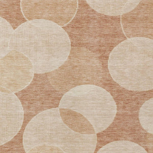 HomeRoots 9' Coral and Peach Geometric Washable Area Rug - Stylish, Durable for Indoor/Outdoor Spaces! 619809