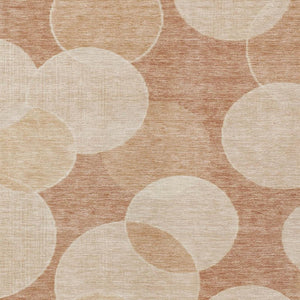 HomeRoots 10' Coral and Peach Geometric Area Rug - Washable, Durable, Indoor/Outdoor Design for Any Space 619810