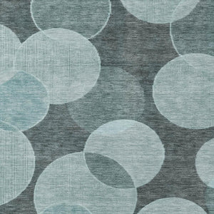 HomeRoots 9' X 12' Teal Blue & Aqua Geometric Washable Area Rug - Durable, Stylish for Indoor & Outdoor Use 619827