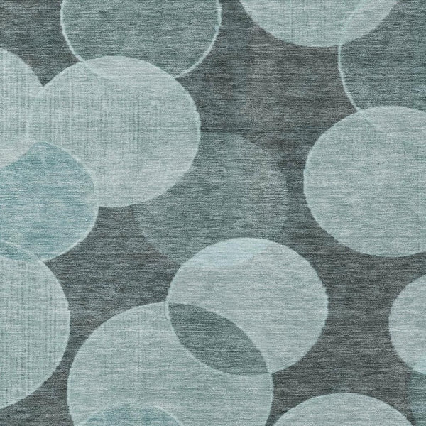 HomeRoots 9' X 12' Teal Blue & Aqua Geometric Washable Area Rug - Durable, Stylish for Indoor & Outdoor Use 619827
