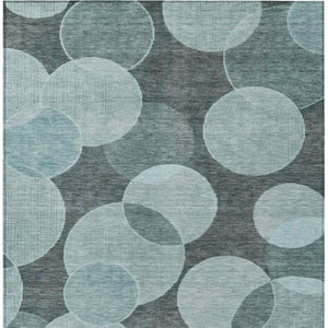HomeRoots 10' Teal Blue and Pale Aqua Geometric Area Rug - Stylish, Washable, Durable for Indoor/Outdoor Use 619828