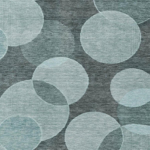 HomeRoots 10' Teal Blue and Pale Aqua Geometric Area Rug - Stylish, Washable, Durable for Indoor/Outdoor Use 619828