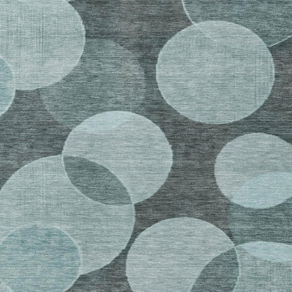 HomeRoots 10' Teal Blue and Pale Aqua Geometric Area Rug - Stylish, Washable, Durable for Indoor/Outdoor Use 619828