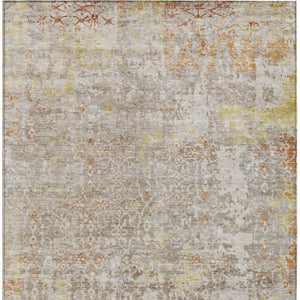 HomeRoots 5' Abstract Brown and Gold Washable Area Rug for Indoor/Outdoor Use - Durable, Stylish, and Versatile 619836