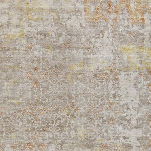 HomeRoots 5' Abstract Brown and Gold Washable Area Rug for Indoor/Outdoor Use - Durable, Stylish, and Versatile 619836