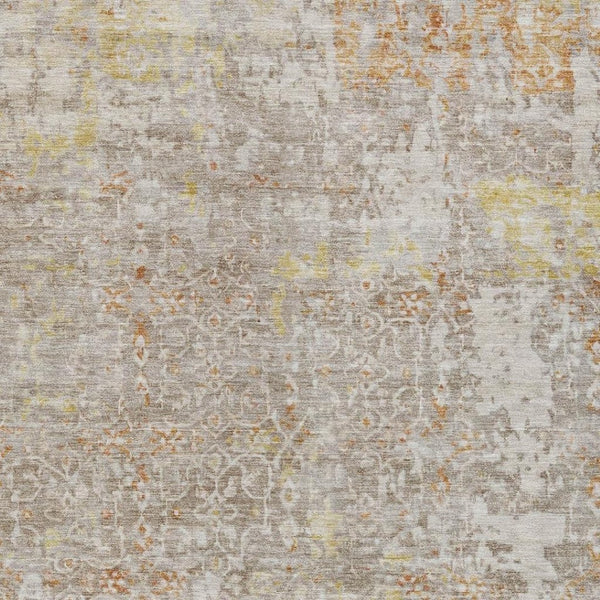 HomeRoots 5' Abstract Brown and Gold Washable Area Rug for Indoor/Outdoor Use - Durable, Stylish, and Versatile 619836