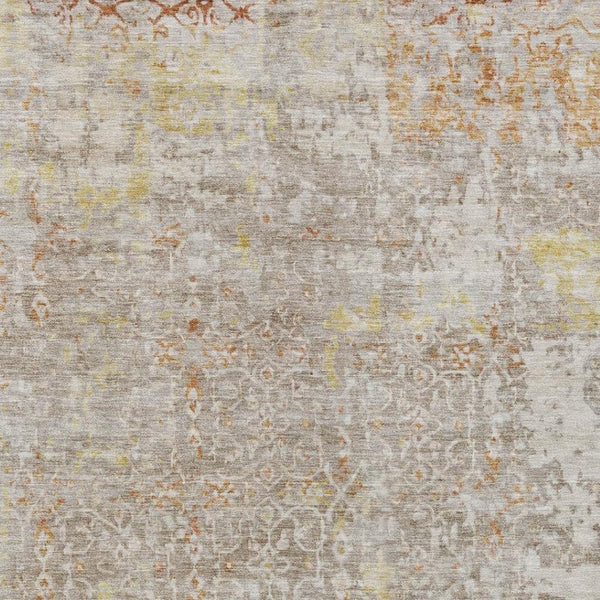 HomeRoots 9' X 12' Brown and Gold Abstract Area Rug – Modern Washable Design for Indoor & Outdoor Spaces 619839