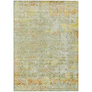 HomeRoots 9' X 12' Sage and Gold Abstract Indoor Outdoor Area Rug - Stylish, Durable, Machine Washable Design! 619851