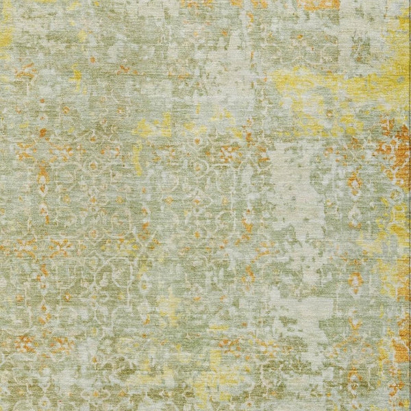 HomeRoots 9' X 12' Sage and Gold Abstract Indoor Outdoor Area Rug - Stylish, Durable, Machine Washable Design! 619851