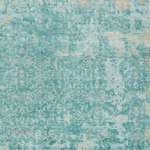 HomeRoots 8' X 10' Teal Blue Aqua Abstract Area Rug – Stylish Indoor/Outdoor Washable, Durable & Easy-Care Design 619856