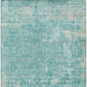 HomeRoots 10' Teal Blue & Aqua Abstract Washable Indoor/Outdoor Area Rug - Durable, Stylish, and Stain-Resistant! 619858