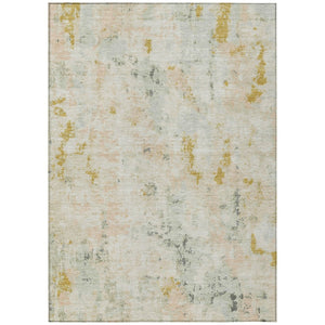 HomeRoots 8' X 10' Beige and Gold Abstract Area Rug - Stylish, Washable, Indoor/Outdoor Design for Any Space! 619868